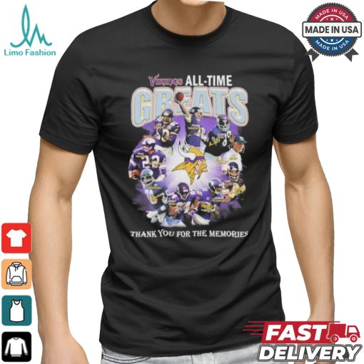 Minnesota Vikings All time Greats Team Thank You For The Memories Signatures Shirt