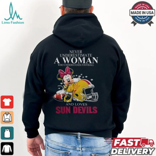 Minnie Mouse x Arizona State Sun Devils Never Underestimate A Woman Who Understands Football And Loves Shirt