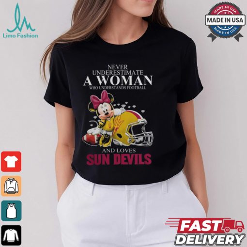Minnie Mouse x Arizona State Sun Devils Never Underestimate A Woman Who Understands Football And Loves Shirt