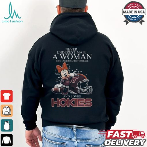 Minnie Mouse x Virginia Tech Hokies Never Underestimate A Woman Who Understands Football And Loves Shirt