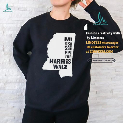 Mississippi Map for Harris Walz 2024 T Shirt