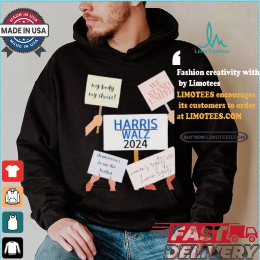 My Body My Choice We Stand United Harris Walz 2024 Democracy Is On The Ballot T shirt