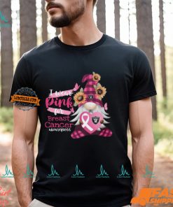 NFL Las Vegas Raiders Special Gnomes Flower In October I Wear Pink For Breast Cancer Awareness 2D Shirt
