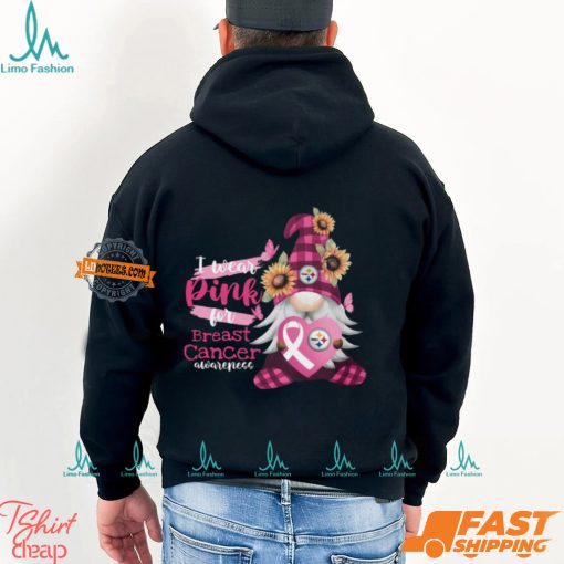 NFL Pittsburgh Steelers Special Gnomes Flower In October I Wear Pink For Breast Cancer Awareness 2D Shirt