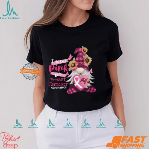 NFL Tampa Bay Buccaneers Special Gnomes Flower In October I Wear Pink For Breast Cancer Awareness 2D Shirt