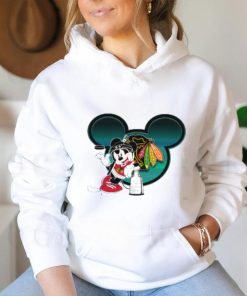 NHL Chicago Blackhawks Stanley Cup Mickey Mouse Disney Hockey T Shirt