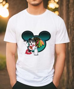 NHL Chicago Blackhawks Stanley Cup Mickey Mouse Disney Hockey T Shirt