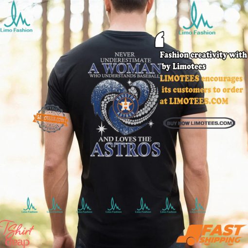 Never Underestimate A Woman Who Loves The Astros Shirt