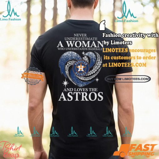 Never Underestimate A Woman Who Loves The Houston Astros Shirt