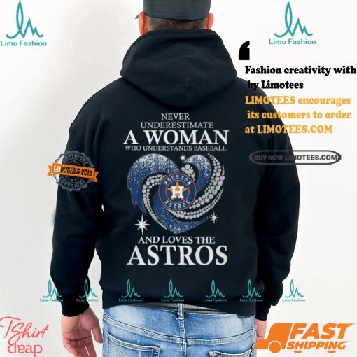 Never Underestimate A Woman Who Loves The Houston Astros Shirt