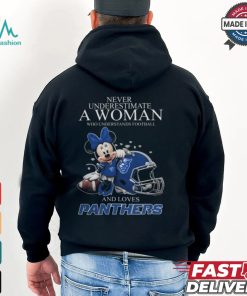 Never Underestimate A Woman Who Understands Football And Loves Georgia State Panthers x Minnie Mouse T Shirt