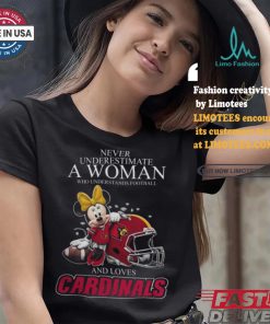 Never Underestimate A Woman Who Understands Football And Loves Louisville Cardinals x Minnie Mouse T Shirt, hoodie, sweater, long sleeve and tank top Never Underestimate A Woman Who Understands Football And Loves Louisville Cardinals x Minnie Mouse T Shirt