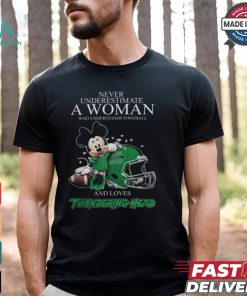 Never Underestimate A Woman Who Understands Football And Loves Marshall Thundering Herd x Minnie Mouse T Shirt