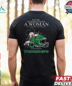 Never Underestimate A Woman Who Understands Football And Loves Marshall Thundering Herd x Minnie Mouse T Shirt