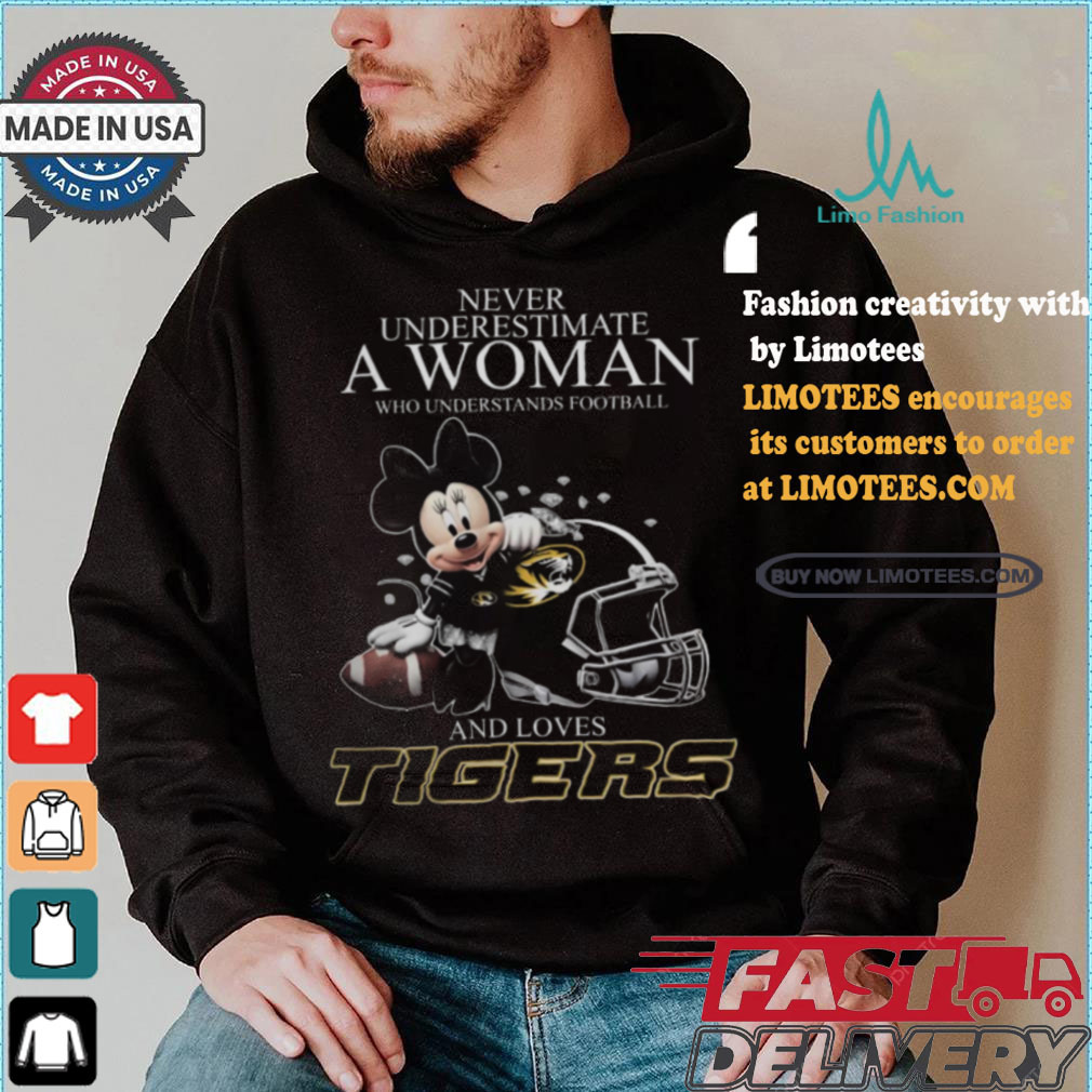 Never Underestimate A Woman Who Understands Football And Loves Missouri Tigers x Minnie Mouse T Shirt Never Underestimate A Woman Who Understands Football And Loves Missouri Tigers x Minnie Mouse T Shirt