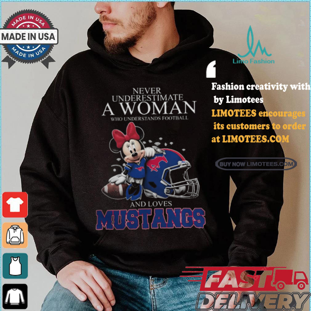 Never Underestimate A Woman Who Understands Football And Loves SMU Mustangs x Minnie Mouse T Shirt Never Underestimate A Woman Who Understands Football And Loves SMU Mustangs x Minnie Mouse T Shirt