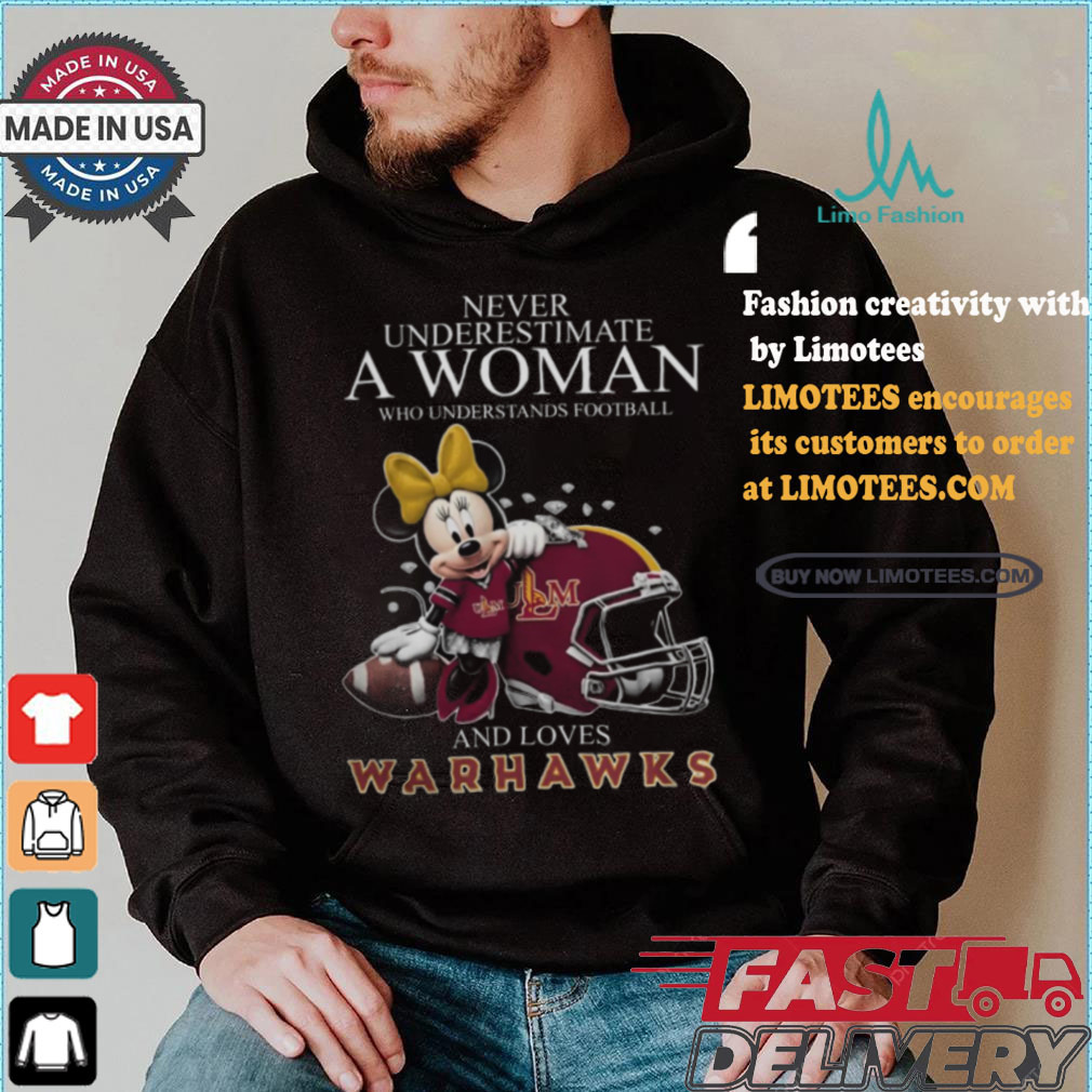 Never Underestimate A Woman Who Understands Football And Loves ULM Warhawks x Minnie Mouse T Shirt Never Underestimate A Woman Who Understands Football And Loves ULM Warhawks x Minnie Mouse T Shirt
