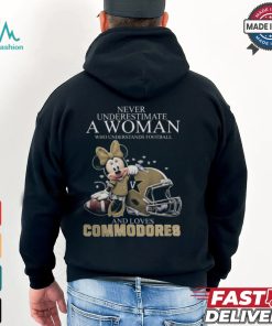 Never Underestimate A Woman Who Understands Football And Loves Vanderbilt Commodores x Minnie Mouse T Shirt