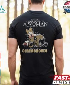 Never Underestimate A Woman Who Understands Football And Loves Vanderbilt Commodores x Minnie Mouse T Shirt, hoodie, sweater, long sleeve and tank top Never Underestimate A Woman Who Understands Football And Loves Vanderbilt Commodores x Minnie Mouse T Shirt