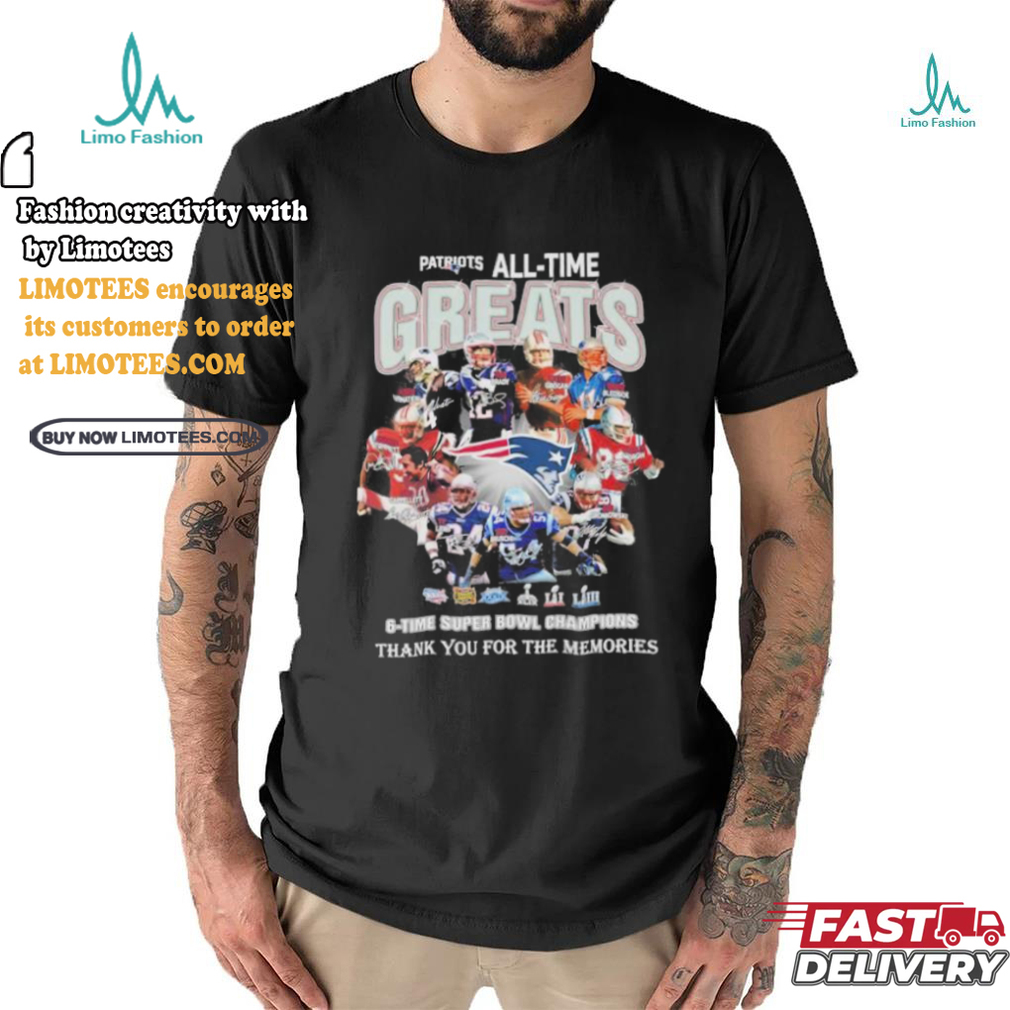 New England Patriots All time Greats Teams Thank You For The Memories Signatures Shirt New England Patriots All time Greats Teams Thank You For The Memories Signatures Shirt