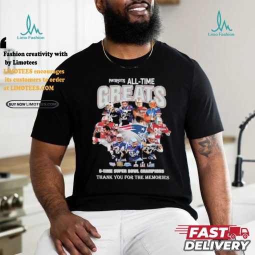 New England Patriots All time Greats Teams Thank You For The Memories Signatures Shirt