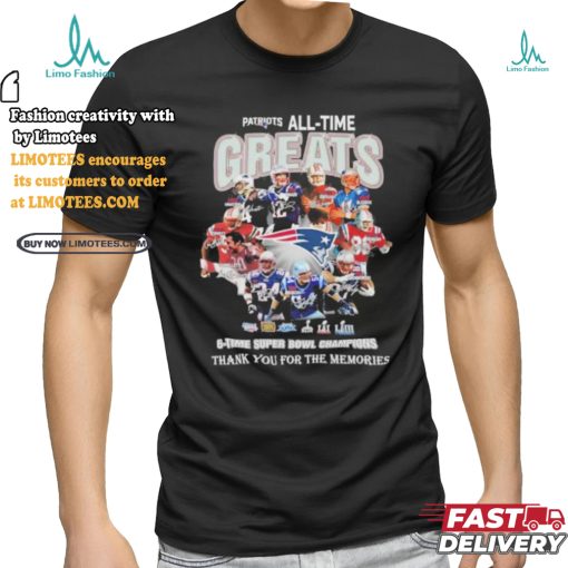 New England Patriots All time Greats Teams Thank You For The Memories Signatures Shirt