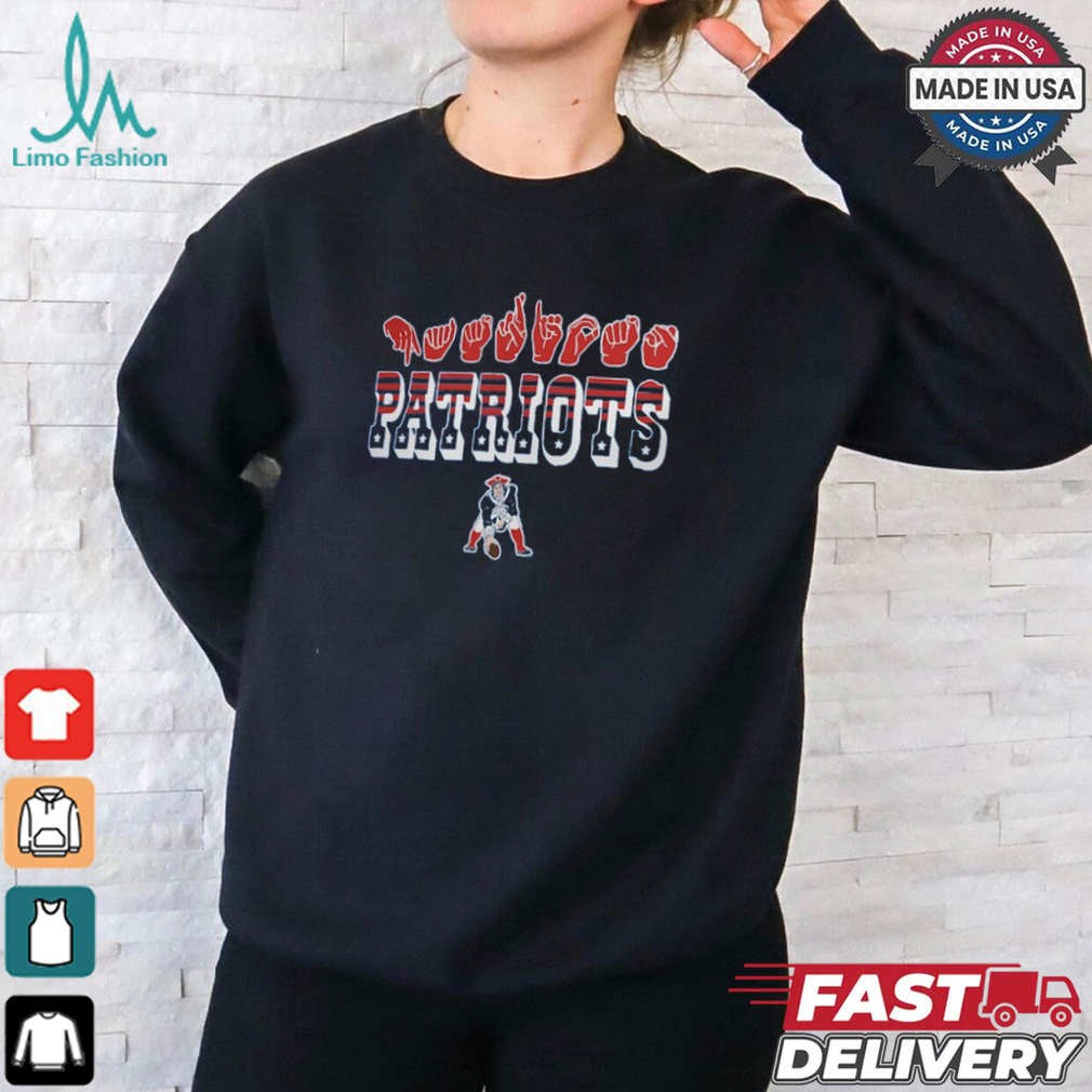 New England Patriots The NFL ASL Collection by Love Sign American Sign Language T Shirt New England Patriots The NFL ASL Collection by Love Sign American Sign Language T Shirt