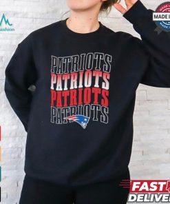 New England Patriots football team text stack graphic shirt