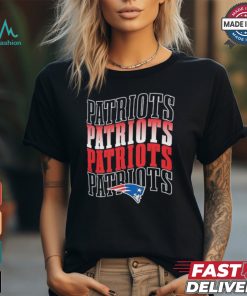 New England Patriots football team text stack graphic shirt