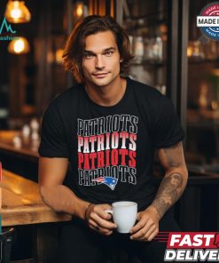 New England Patriots football team text stack graphic shirt