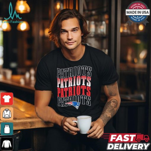 New England Patriots football team text stack graphic shirt