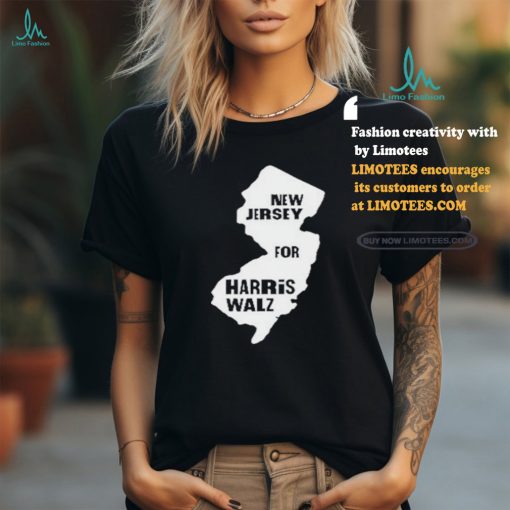 New Jersey Map for Harris Walz 2024 T Shirt