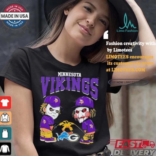 New Minnesota Vikings NFL Halloween Peeing Funny Shirt