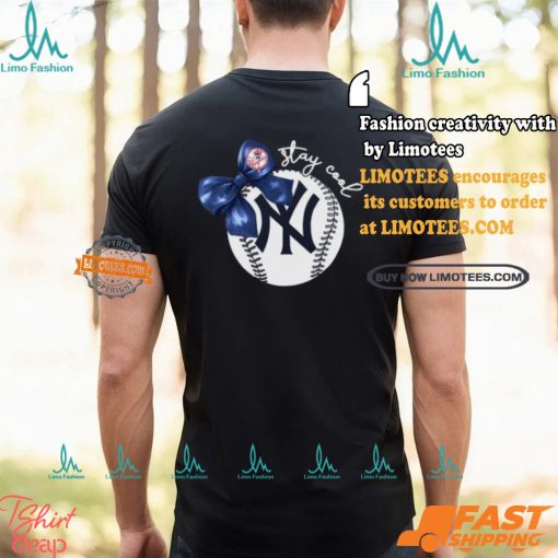 New York Yankees Stay Cool Bow Baseball Girls T Shirt