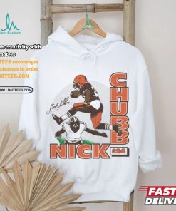 Nick Chubb Cleveland Browns football player leap signature shirt