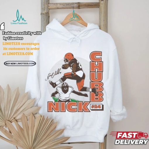 Nick Chubb Cleveland Browns football player leap signature shirt