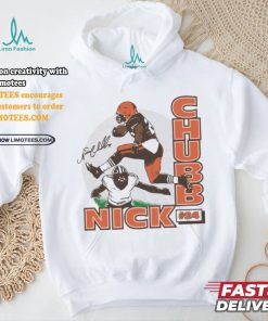 Nick Chubb Cleveland Browns football player leap signature shirt