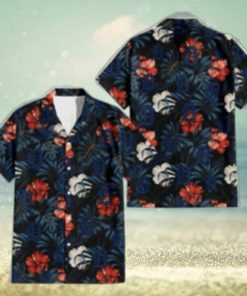 Nighttime Hibiscus Dark Leaf Detroit Tigers Aloha Shirt