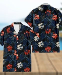 Nighttime Hibiscus Dark Leaf Detroit Tigers Aloha Shirt