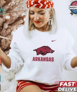 Nike Arkansas Razorbacks White Dri FIT Name Drop Short Sleeve T Shirt