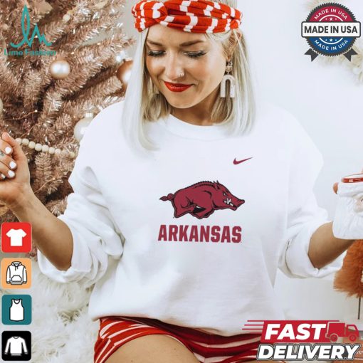 Nike Arkansas Razorbacks White Dri FIT Name Drop Short Sleeve T Shirt