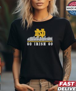 Notre Dame Skyline 2024 Notre Dame Fighting Irish Go Irish Go Players Name shirt