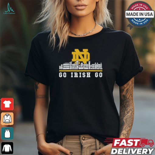Notre Dame Skyline 2024 Notre Dame Fighting Irish Go Irish Go Players Name shirt