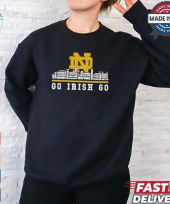Notre Dame Skyline 2024 Notre Dame Fighting Irish Go Irish Go Players Name shirt