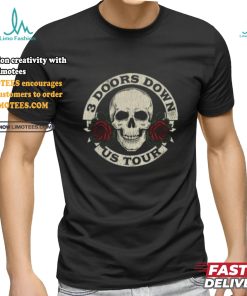 Official 3 Doors Down Merch Skull And Roses Popover Shirt