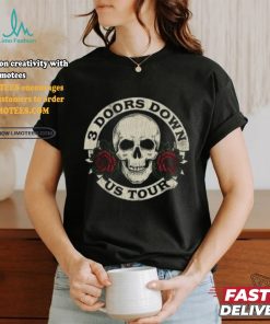 Official 3 Doors Down Merch Skull And Roses Popover Shirt