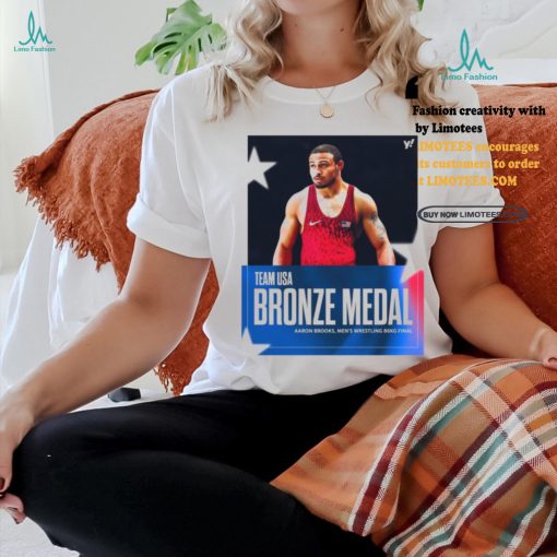 Official Aaron Brooks Team USA Bronze Medal Men’s Wrestling 86Kg Final Paris Olympic 2024 Poster t shirt