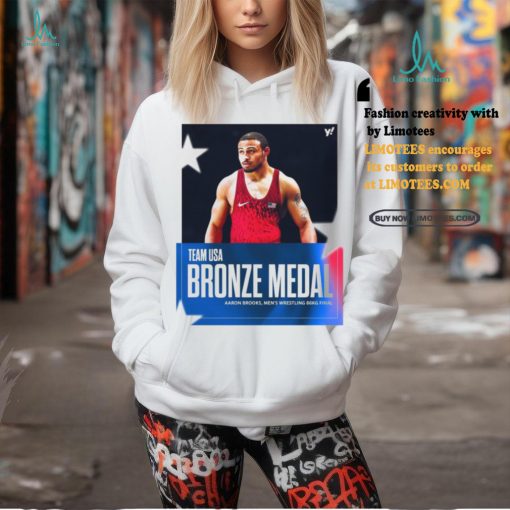 Official Aaron Brooks Team USA Bronze Medal Men’s Wrestling 86Kg Final Paris Olympic 2024 Poster t shirt