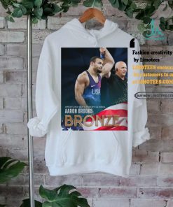 Official Aaron Brooks Team USA Bronze Medal Wrestling Men’s Freestyle 86Kg Paris Olympic 2024 Poster t shirt