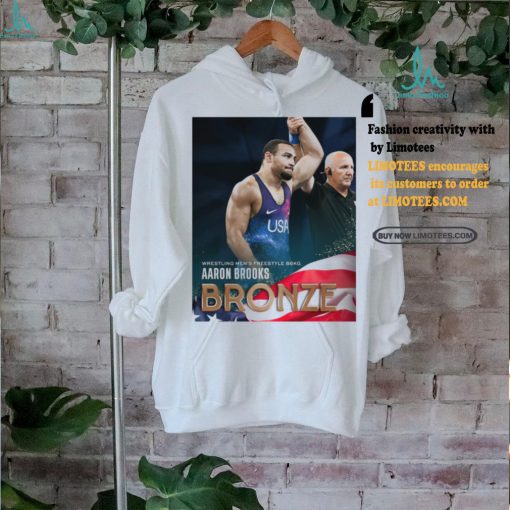 Official Aaron Brooks Team USA Bronze Medal Wrestling Men’s Freestyle 86Kg Paris Olympic 2024 Poster t shirt